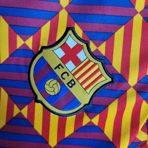 Camisa Barcelona Treino Xadrez 23/24