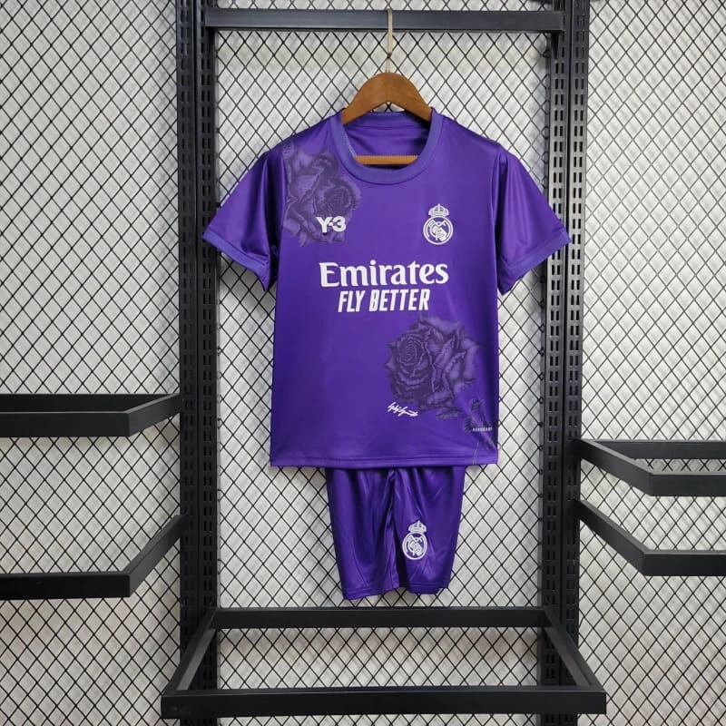 Kit Infantil Real Madrid 24/25 - Edição Y-3 Roxo